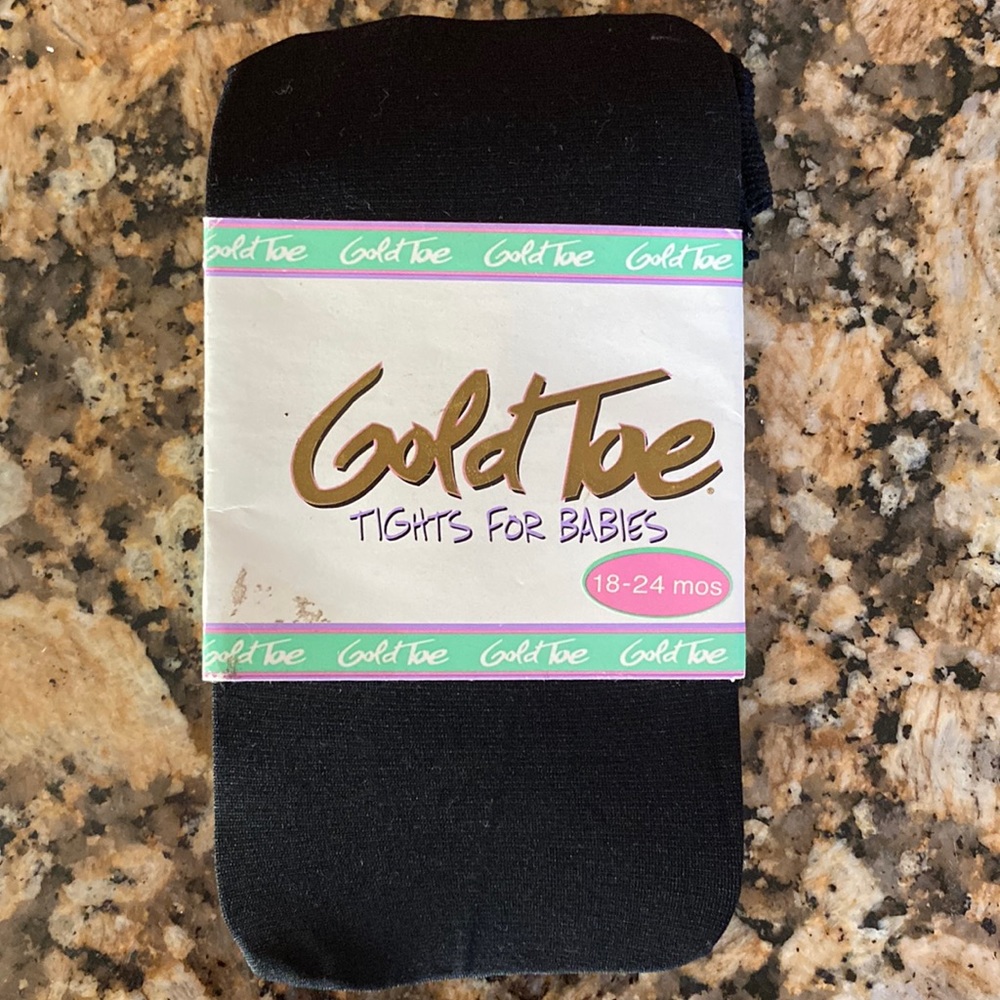 Gold Toe Black Tights for Babies fits 18-24 Months
